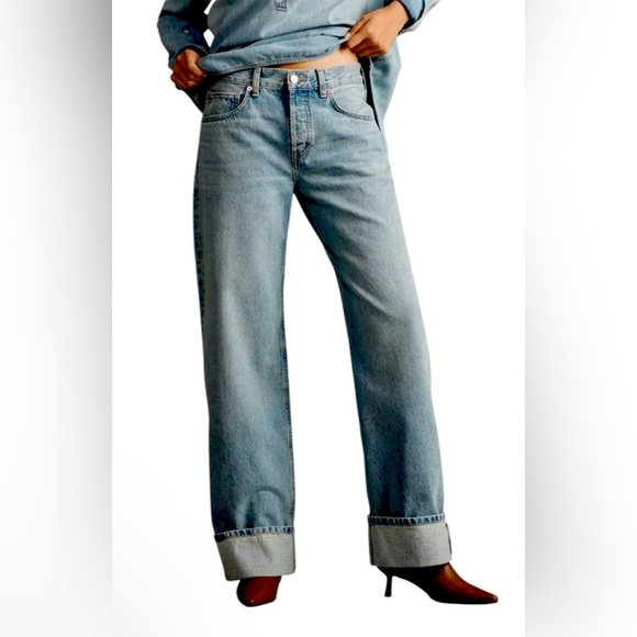 NWT Ética Y2K Inspired High-Rise Relaxed Baggy Cuffed Jeans - Picture 1 of 8